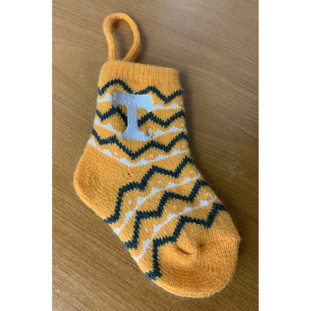 Tennessee‎ Volunteers Knit Mini Stocking Ornament 6”x3”